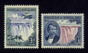 Rhodesia & Nyasaland Sc# 156-7 MLH Victoria Falls