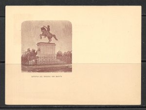ARGENTINA 1901 2c Illustrated Postal Card Brown Gen San Martin Statue Unused