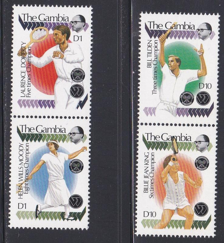 Gambia # 945a & 955a, Wimbeldom Tennis Champions, NH, 1/3 Cat.