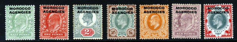 MOROCCO AGENCIES King Edward VII 1907-13 Overprinted GB Set SG 31 to SG 37 MINT