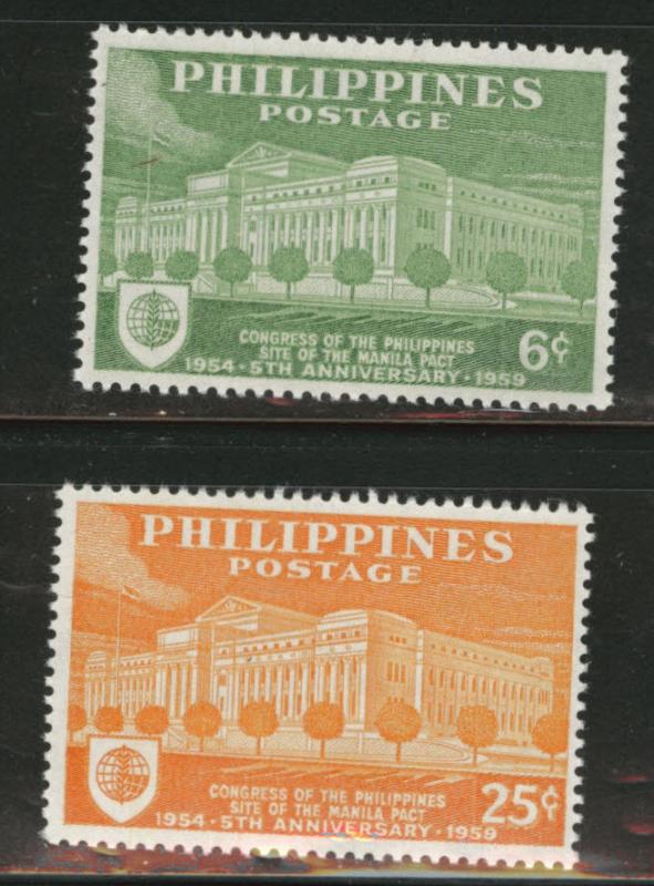 Philippines Scott 815-816 MH* 1960 congress set