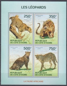 2014 Ivory Coast Cote d'Ivoire 1594-1597KL Cats - Leopard 8,50 €