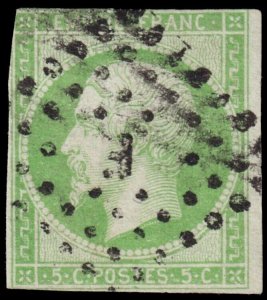 France Scott 13 (1854) Used F, CV $62.50 C