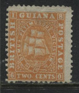 British Guiana 1862 2 cents orange unused no gum