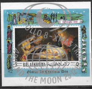 RAS AL KHAIMA #246  1968 CHRISTMAS O/P APOLLO 8 XMAS TRIP 25/12 (MNH) 7.00