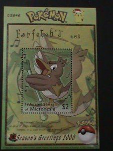 MICRONESIA-2000-SC#415-POKEMON-FARFOTCH'S-HAPPY BIRD- MNH S/S-VERY FINE