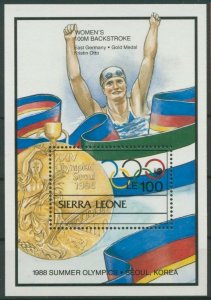 1989 Sierra Leone 1172/B96 1988 Olympic Games in Seoul 7,50 €