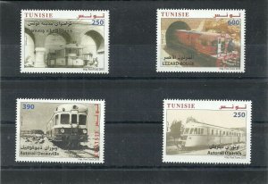 2015 – Tunisia - Trains of Tunisia – Complete set 4 V.MNH**