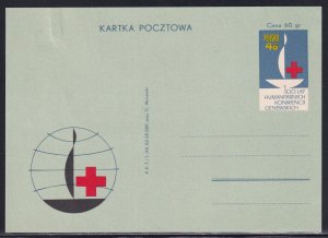 Poland 1963 Sc 1133 Red Cross Centenary Postal Card Unused