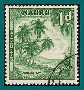 Nauru 1961 Anibare Bay, 1d white paper, used #40,SG49a
