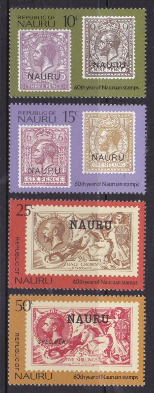 NAURU  SG#147-150 60th Anniversary of 1st Nauruan Stamps (1976) MNH