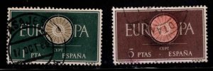 SPAIN Scott 941-942  Used Europa 1960 stamp set