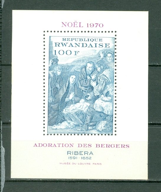 RWANDA CHRISTMAS #389/494/564...(3) SOUNVENIR  SHEETS MNH...$13.75