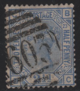 82 SG157 Plate 23  2 1/2d Blue B-C