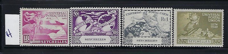 SEYCHELLES - SCOTT #153-156 1949 UPU ISSUE- MINT HINGED