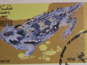 ​DHUFAR STAMP:1972 WORLD RARE REPTILES - CTO FULL SHEET VERY FINE