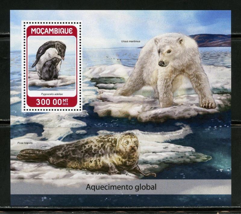 MOZAMBIQUE 2018  GLOBAL WARMING SOUVENIR SHEET  MINT NH