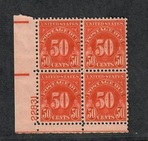 US Sc#J86 M/NH/F-VF+, Plate Block, Cv. $85