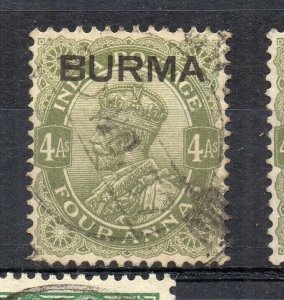 Burma 1937 Early Issue Fine Used 4a. Optd NW-167067