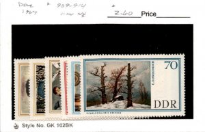 Germany - DDR, Postage Stamp, #909-914 Mint NH, 1967 Art Paintings (AB)