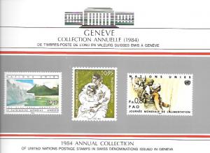 UN Souvenir Folder 1984 MNH stamps issued in Geneva