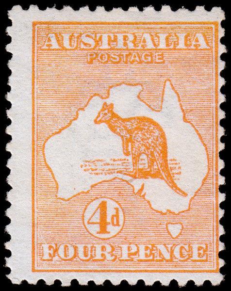 Australia Scott 6 (1913) Mint H F-VF, CV $150.00 M