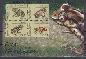 Grenada, Gr., New Item. Frogs sheet of 4.