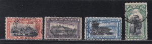 Belgian Congo # C1-4, Airplane over Scenic Views,  Used 1/2 Cat.