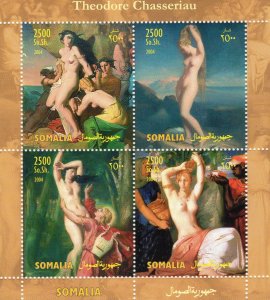 Somalia 2004 Theodore Chasseriau Nudes Famous Paintings Sheetlet (4) MNH VF