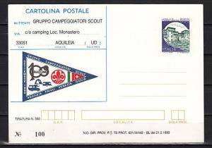 Italy, 1990 issue. Gruppo Campeggiatori Cachet on a Mint Postal Card. ^