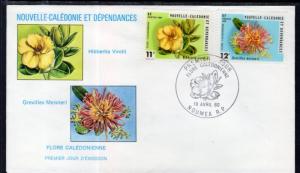 New Caledonia 453-454 Flowers U/A FDC