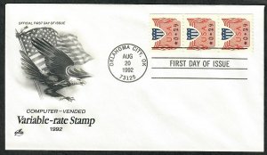 CVP31 Computer Vended Postage Unaddressed ArtCraft PNC FDC with Plate #1
