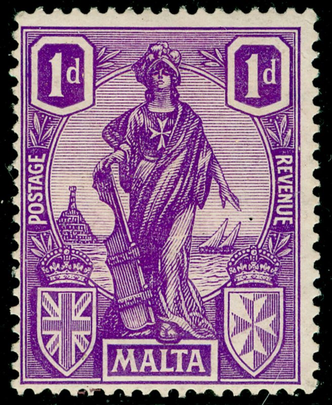 MALTA SG126, 1d brt violet, M MINT.