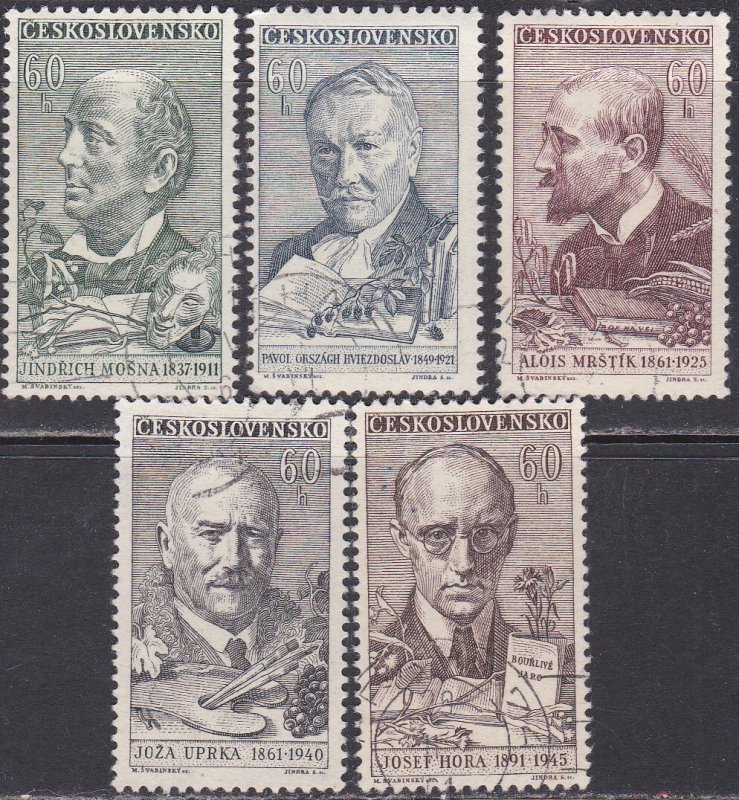 Czechoslovakia Sc #1037-1041 Used