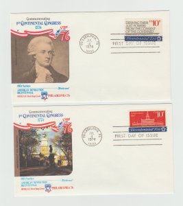 FDC Set 5 First Day Covers 1543-1546 Bicentennial First Continental Congress