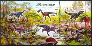 Malawi 2012 Dinosaurs (2) sheet Used /CTO Cinderella