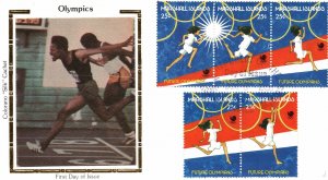 MARSHALL ISLANDS FIRST DAY COVER FUTURE OLYMPIANS ON COLORANO SILK CACHET 1988