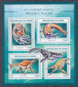 2016 Niger 4427-4430KL Prehistoric marine animals 12,00 €