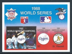 St. Vincent #1183 NH '88 World Series SS ERROR (One Stamp Imperf)