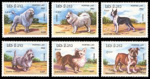 Laos 1982 DOGS Scott #405-410 Mint Never Hinged