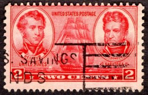 1937, US 2c, Stephen Decatur and Thomas MacDonough, Used, Sc 791