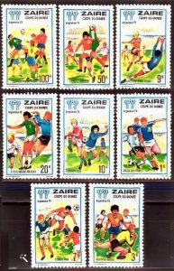 Zaire 1978 Sc#872/879 WORLD CUP ARGENTINA '78 Set (8) MNH