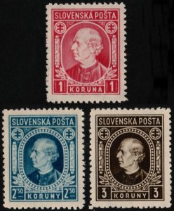 ✔️ SLOVAKIA 1940/1942 - ANDREJ HLINKA - WM263 PERF 12½ - SC.55/57 MNH OG [SK40Y]