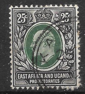 KENYA, UGANDA & TANGANYIKA SG40 1907 25c GREY-GREEN & BLACK USED