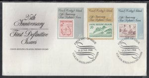 Cocos Keeling Islands Scott 177/82 FDC - First Definitive Series, 2rth Anniv.