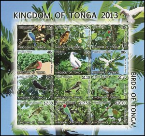 Tonga 2013 Sc 1215 Birds Frigate Bird Parrot Kingfisher CV $46