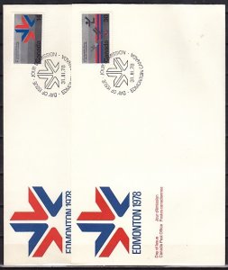 Canada, Scott cat. 757-758. Commonwealth Games issue. 2 First day covers. ^