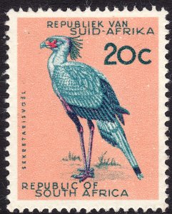 1963 South Africa Secretary Bird 20¢ Unwmk Perf 14 Sc# 276 MVLH CV $10.00