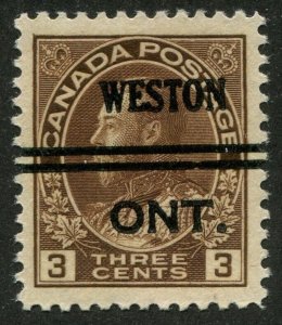 Canada Precancel WESTON 1-108