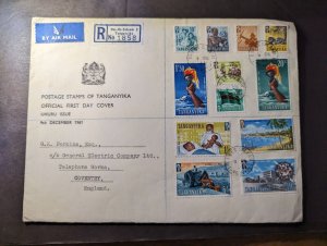 1961 Registered British KUT Airmail First Day Cover FDC Dar Es Salaam to England